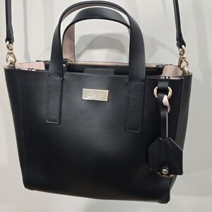 Kate Spade New York Black Leather Putnam Drive Mini Nelle Tote/Crossbody Bag EUC